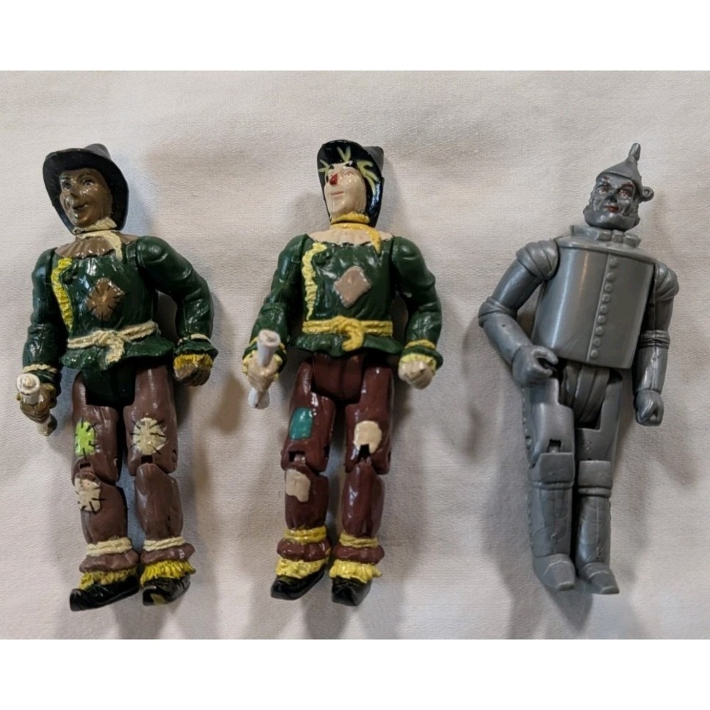 Vintage 1988 Wizard of Oz Action Figures Lot of 3 Tin Man & Scarecrow MGM MTC 4"